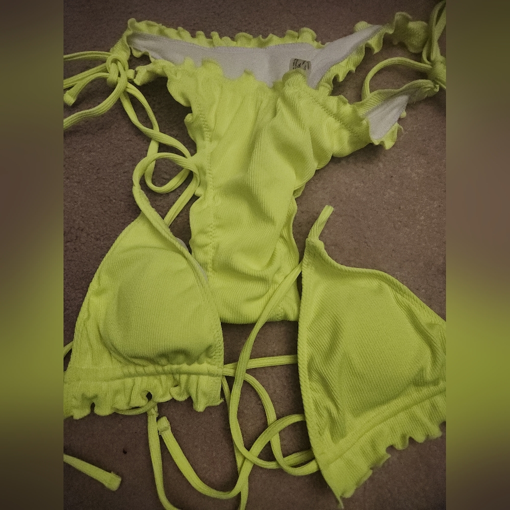 neon green Shein bikini